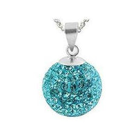 Load image into Gallery viewer, Glitzerkugel hell blau 14 mm Kristall Silberanhänger Anhänger 925er Silber Damen Glitzer Schmuck - chic-net.de
