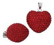 Load image into Gallery viewer, Glitzerkugel Herz rot 13 mm Kristall Silberanhänger Anhänger 925er Silber Damen Glitzer Schmuck - chic-net.de
