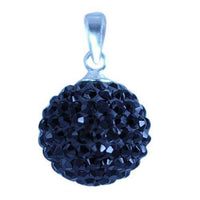 Load image into Gallery viewer, Glitzerkugel jet schwarz 12 mm Kristall Silberanhänger Anhänger 925er Silber Damen Glitzer Schmuck - chic-net.de

