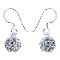 Load image into Gallery viewer, Glitzerkugel Kristall weiß bunt schillernd 12mm Silberohrringe Ohrringe 925er Silber Glitzer Schmuck - chic-net.de
