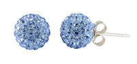 Load image into Gallery viewer, Glitzerkugel light safir hell blau 6 mm Kristall Ohrstecker 925er Silber Damen Glitzer Schmuck - chic-net.de
