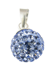 Load image into Gallery viewer, Glitzerkugel light safir hell blau 8 mm Kristall Anhänger 925er Silber Damen Glitzer Schmuck - chic-net.de
