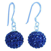 Load image into Gallery viewer, Glitzerkugel montana blau 10 mm Kristall Ohrringe 925er Sterling Silber Damen Glitzer Schmuck Kugel - chic-net.de

