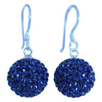 Load image into Gallery viewer, Glitzerkugel montana blau 12 mm Kristall Ohrringe 925er Sterling Silber Damen Glitzer Schmuck Kugel - chic-net.de

