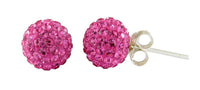 Load image into Gallery viewer, Glitzerkugel rosa 6 mm Kristall Ohrstecker Ohrringe 925er Silber Damen Glitzer Schmuck - chic-net.de
