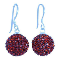 Cargar imagen en el visor de la galería, Glitzerkugel rot Light-Siam 12 mm Kristall Silberohrringe Ohrringe 925er Silber Damen Glitzer Kugel - chic-net.de
