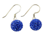 Load image into Gallery viewer, Glitzerkugel safir blau 10 mm Kristall Ohrringe 925er Sterling Silber Damen Glitzer Schmuck Kugel - chic-net.de
