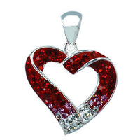Load image into Gallery viewer, Glitzerschmuck Anhänger Herz weiß rot 20 mm 925er Sterling Silber Damen Schmuck Glitzer - chic-net.de
