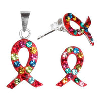 Cargar imagen en el visor de la galería, Glitzerschmuckset Fisch rot bunt Kristall Zirkonia Anhänger Ohrstecker 925er Sterling Silber Schmuck - chic-net.de
