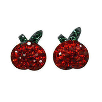 Cargar imagen en el visor de la galería, Glitzerschmuckset Kristall Zirkonia Apfel rot grün Anhänger Ohrstecker 925er Sterling Silber Schmuck - chic-net.de
