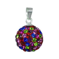 Cargar imagen en el visor de la galería, Glitzerschmuckset Kristall Zirkonia Glitzerkugeln bunt Anhänger Ohrringe 925er Sterling Silber Damen - chic-net.de
