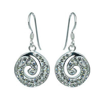 Cargar imagen en el visor de la galería, Glitzerschmuckset Kristall Zirkonia Schnecke weiß Anhänger Ohrringe 925er Silber Damen Schmuck - chic-net.de
