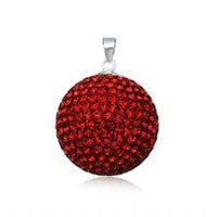 Cargar imagen en el visor de la galería, Glitzerschmuckset Rubin rot Kristall Glitzerkugel Anhänger Ohrstecker Zirkonia 925 Silber Damen - chic-net.de
