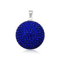 Cargar imagen en el visor de la galería, Glitzerschmuckset safir blau Kristall Glitzerkugel Anhänger Ohrringe Zirkonia 925er Silber Damen - chic-net.de
