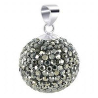 Cargar imagen en el visor de la galería, Glitzerschmuckset weiß Kristall Glitzerkugel Anhänger Ohrringe Zirkonia 925er Silber Damen Schmuck - chic-net.de
