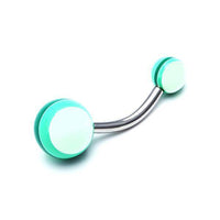 Load image into Gallery viewer, Bauchnabelpiercing Streifen neon bunt Regenbogen Bioflex Kugeln Bananenpiercing Edelstahl nickelfrei - chic-net.de
