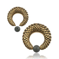 Load image into Gallery viewer, Gummi Klemmkugel Ring Messing Piercing Gitter - chic-net.de
