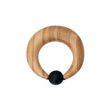 Load image into Gallery viewer, Gummi Klemmkugel Ring Olivenholz Piercing Sichel - chic-net.de
