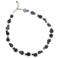 Load image into Gallery viewer, Halskette grau blau Perlmutt Muschel Perlen Scheiben - chic-net.de
