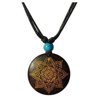 Load image into Gallery viewer, Halskette Holz Türkis verstellbar Anhänger gold silber - chic-net.de
