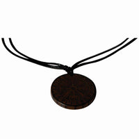 Load image into Gallery viewer, Halskette Holz verstellbar Anhänger rund Vegvisir - chic-net.de
