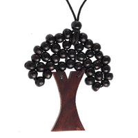 Load image into Gallery viewer, Halskette Holzperlen Holz Baum des Lebens verstellbar Baumwolle bunt 85 mm - chic-net.de
