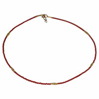 Cargar imagen en el visor de la galería, Halskette Koralle 925 Sterling Silber vergoldet 43-44,5cm - chic-net.de
