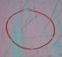 Cargar imagen en el visor de la galería, Halskette Koralle 925 Sterling Silber vergoldet 43-44,5cm - chic-net.de
