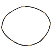 Load image into Gallery viewer, Halskette Lavastein 925 Sterling Silber vergoldet 43cm - chic-net.de
