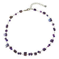 Load image into Gallery viewer, Halskette lila Perlen Perlmutt Muschel Splitter 42-48 cm - chic-net.de
