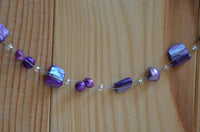 Load image into Gallery viewer, Halskette lila Perlen Perlmutt Muschel Splitter 42-48 cm - chic-net.de
