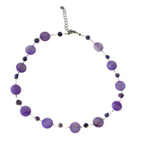 Load image into Gallery viewer, Halskette lila Perlmutt Muschel Perlen Scheiben 42-48cm - chic-net.de
