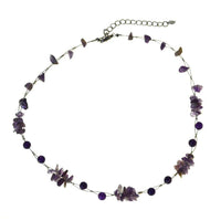 Load image into Gallery viewer, Halskette Perlen Stein Splitter Bündel lila amethyst - chic-net.de
