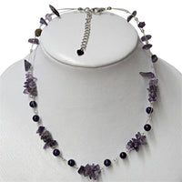 Load image into Gallery viewer, Halskette Perlen Stein Splitter Bündel lila amethyst - chic-net.de
