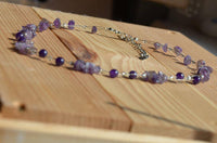 Load image into Gallery viewer, Halskette Perlen Stein Splitter Bündel lila amethyst - chic-net.de
