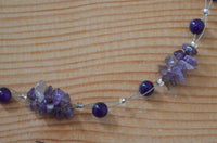 Load image into Gallery viewer, Halskette Perlen Stein Splitter Bündel lila amethyst - chic-net.de
