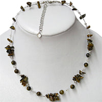 Load image into Gallery viewer, Halskette Perlen Stein Splitter Bündel Tigerauge braun - chic-net.de
