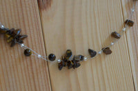 Load image into Gallery viewer, Halskette Perlen Stein Splitter Bündel Tigerauge braun - chic-net.de
