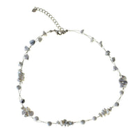 Load image into Gallery viewer, Halskette Perlen Stein Splitter Bündel weiß 42- 48cm - chic-net.de
