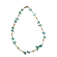 Load image into Gallery viewer, Halskette Perlmutt Splitter türkis Perlen weiß 42 cm - chic-net.de
