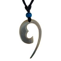 Load image into Gallery viewer, Halskette Perlmutt verstellbar Baumwolle Muschel Kette handgeschnitzt Türkis Stein Tomoe - chic-net.de
