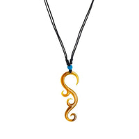 Load image into Gallery viewer, Halskette Perlmutt verstellbar Baumwolle Muschel Kette handgeschnitzt Türkis Stein Tomoe - chic-net.de
