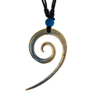 Load image into Gallery viewer, Halskette Perlmutt verstellbar Baumwolle Muschel Kette handgeschnitzt Türkis Stein Tomoe - chic-net.de
