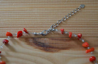 Load image into Gallery viewer, Halskette Perlmutt Zebra Perlen Koralle rot violett - chic-net.de
