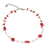 Load image into Gallery viewer, Halskette Rosenquarz Perlen Stein Splitter Bündel rosa - chic-net.de
