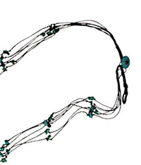 Load image into Gallery viewer, Halskette schwarz türkis Stein Perlen Kette mehrlagig 39cm - chic-net.de
