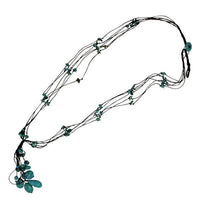 Load image into Gallery viewer, Halskette schwarz türkis Stein Perlen Kette mehrlagig 39cm - chic-net.de
