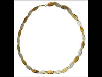 Load image into Gallery viewer, Halskette Silber 925 vergoldet Blätter gold 25cm - chic-net.de
