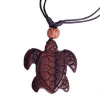 Load image into Gallery viewer, Halskette verstellbar Baumwolle Kette Holz Perlen Blatt Schildkröte Om Spirale - chic-net.de
