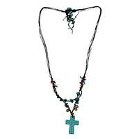 Load image into Gallery viewer, Halsketten Ethno Wachsfaden Steine Perlen Perlmutt Brass - chic-net.de
